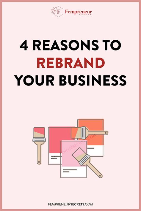 the title for four reasons to re brand your business with an image of tools and paper