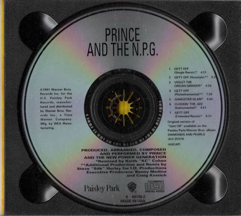 Prince And The New Power Generation Gett Off Us Cd5 1991 Paisley