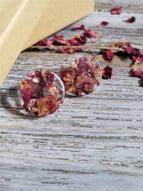 You also have a wide selection of dried flowers. Dried Rose Stud Earrings- Handmade Earrings- Resin ...