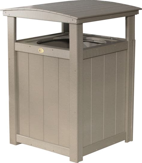Poly Lumber Commercial Grade Trash Can Transitional Outdoor Trash