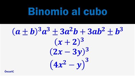 Binomio Al Cubo Cubo De Un Binomio YouTube