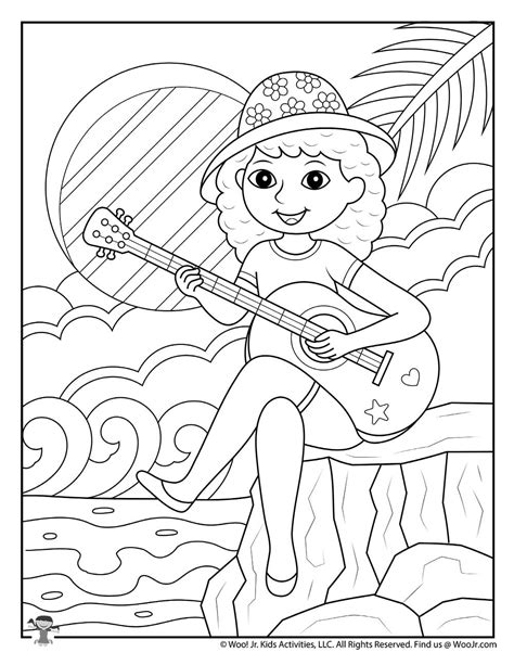 Easy Teen Summer Coloring Pages Woo Jr Kids Activities Childrens