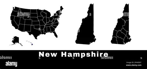New Hampshire State Map Usa Set Of New Hampshire Maps With Outline