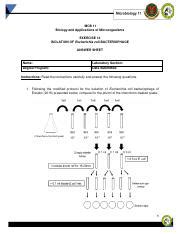 Exercise Answer Sheet Pdf Mcb Biology And Applications Of