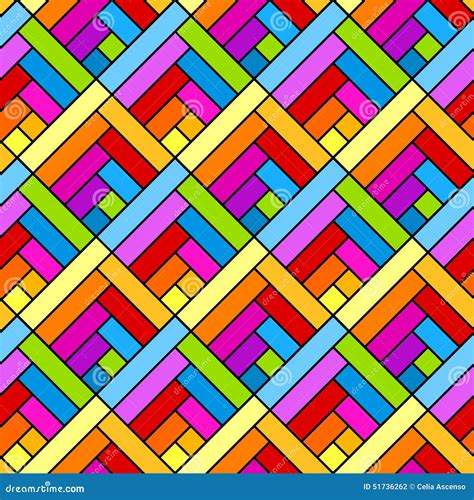 Colorful Diagonal Squares Seamless Geometric Pattern Stock Illustration
