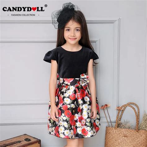 Candydoll Girls Dress 2017 Brand Kids Dresses For Girls Short Sleeve