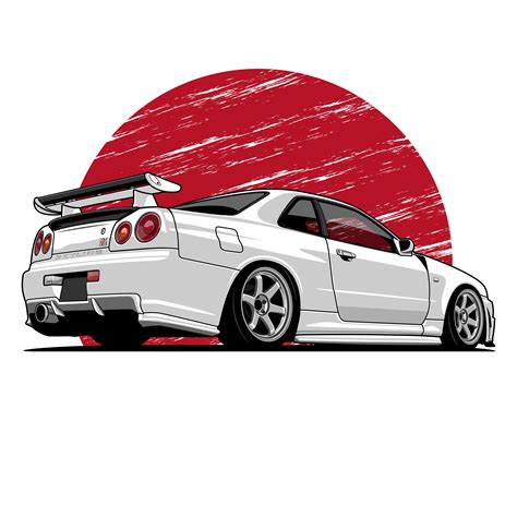 Check Out This Behance Project Nissan Skyline R Vector Art Https Behance Net Gallery