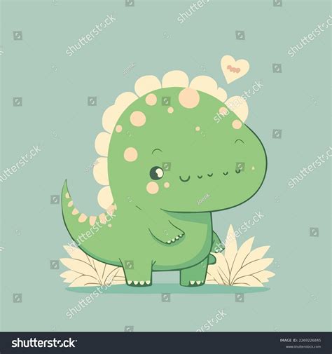 Illustration Of Adorable Kawaii Dinosaur Royalty Free Stock Vector