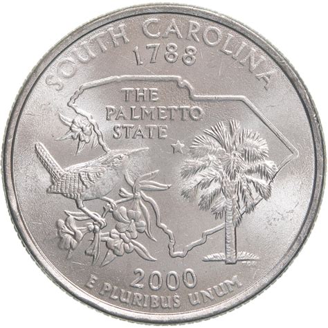 2000 P State Quarter South Carolina Bu Cn Clad Us Coin Daves