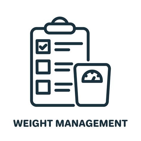 Weight Management Line Icon Body Mass Control Linear Pictogram Plan