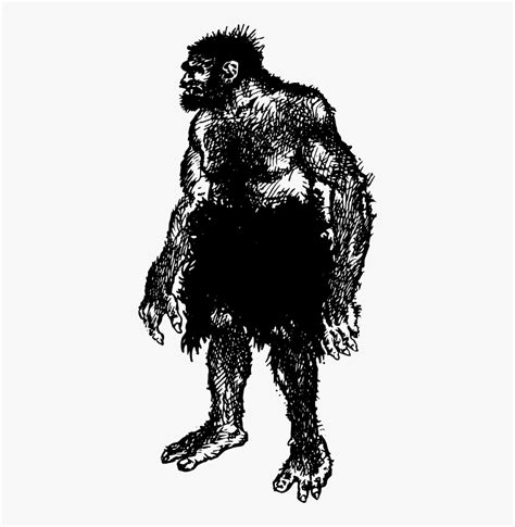Caveman Neanderthal Silhouette Hd Png Download Kindpng