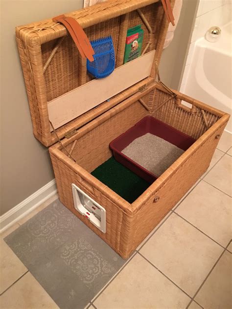 A Cool Way To Make A Stylish Discreet Litter Box In The Bathroom Or