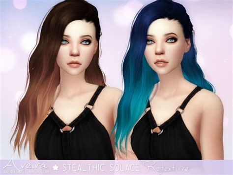 Aveira Sims 4 Stealthic`s Solace Hair Retextured Sims 4 Hairs