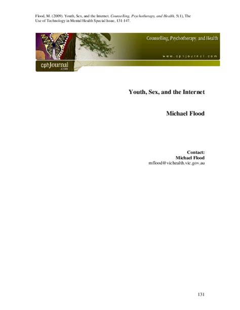 Pdf Youth Sex And The Internet Michael Flood