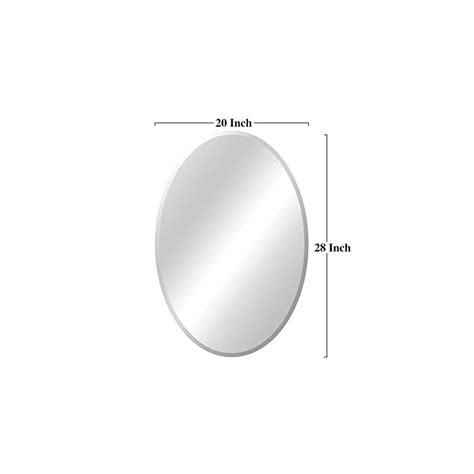 Kohros Oval Beveled Polished Frameless Wall Mirror For Bathroom Vanity Bedroom 20 W X 28 H