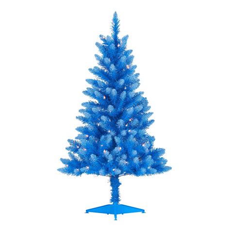 Holiday Time Pre Lit Blue Christmas Tree With 196 Branch Tips 4