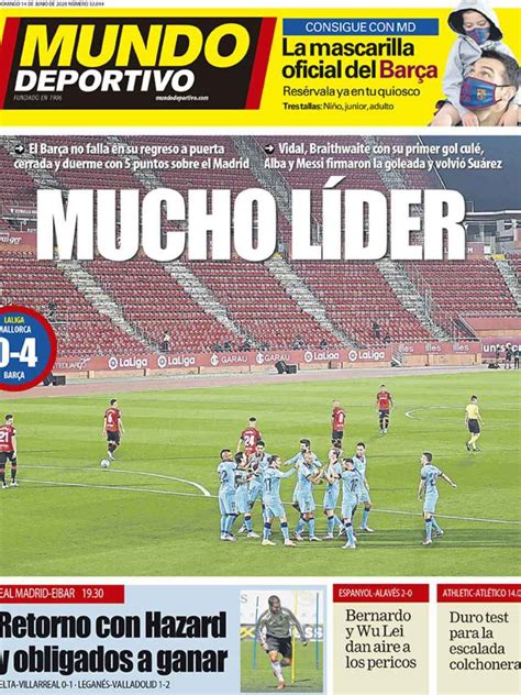 La Portada Del Diario Mundo Deportivo 14062020