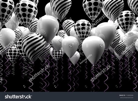Balloons On Black Background