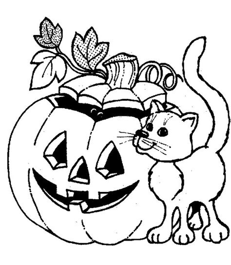 halloween coloring pages cat and pumpkin | Halloween