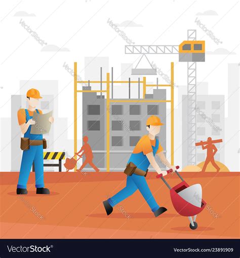Construction Builder Cartoon Royalty Free Vector Image