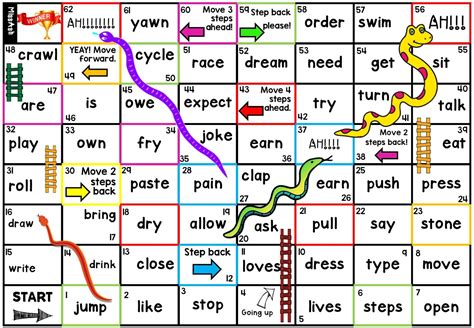 Ash The Teacher Snake And Ladder Word Work