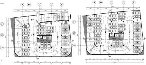 Two Basement Floor Distribution Drawing Details Of High Rise Building