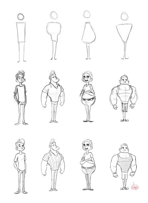 Happy with the how to draw cartoon characters tutorial so far? Character Shape Sketching 1 (with video link) by LuigiL ...