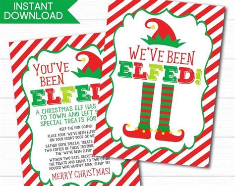 you ve been elfed sign elf printable elfed sign elfed etsy you ve been elfed elf report