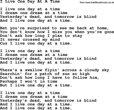 Joan Baez Song I Live One Day At A Time Lyrics