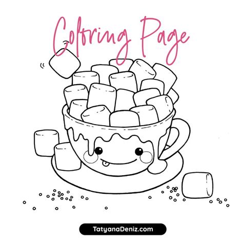 Free coloring page with a cup of hot chocolate. Yum! | Free coloring pages, Free coloring