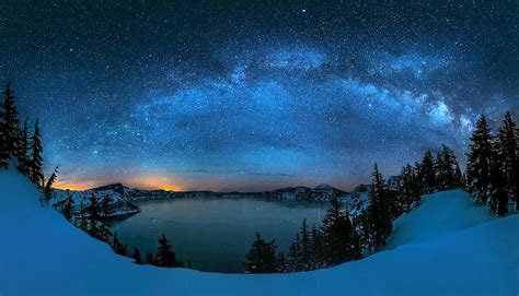 Starry Night Over The Crater Lake Photograph By Hua Zhu Pixels