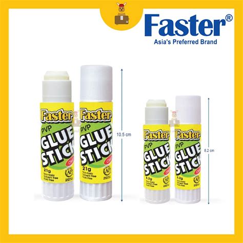 Faster Glue Stick Pvp Adhesive Advanced Formula Gam Stick Gam Sekolah 21g And 8 2g Shopee Malaysia