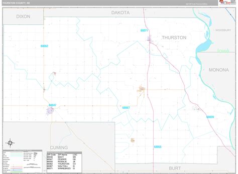 Thurston County, NE Wall Map Premium Style by MarketMAPS - MapSales