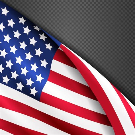Fundo Patriótico De Vetor Com Eua Americanos Agitando Bandeira Vetor