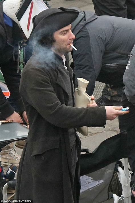 Aidan Turner Takes Cigarette Break During Poldark Filming Daily Mail Online