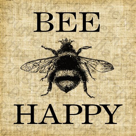 Bee Happyvintage Beeprintablevintage By Southernsassgraphics
