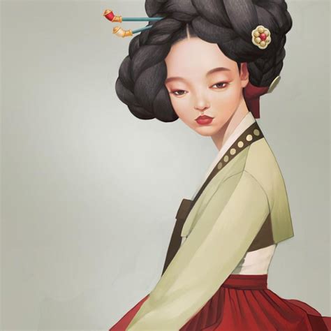 Hanbok Illustration 한국 전통 의상 그림 포즈