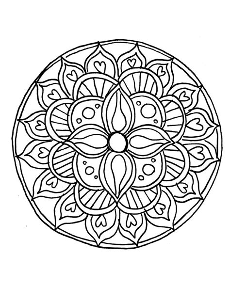Simple Mandala Flower Coloring Pages At Free