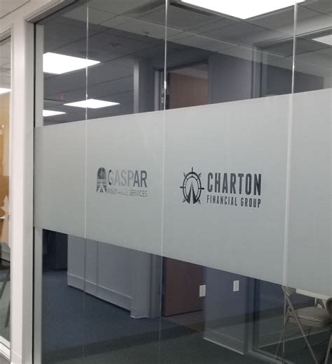 Etched Window Graphics Office Sign Package For Gaspar Simi Valley