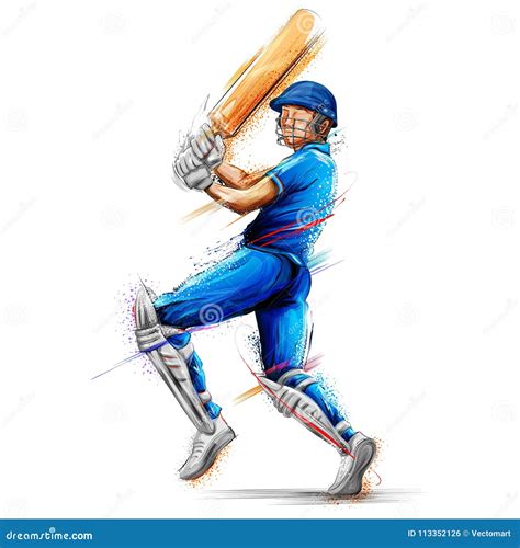 Batsman Playing Cricket Cricket Competition Logo Vector Illustration