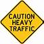 Caution Heavy Traffic Warning Trail Sign  Digital Crayon