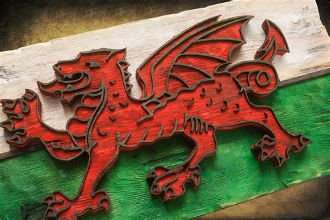 Weathered Wood One Of A Kind 3d Welsh Flag Wooden