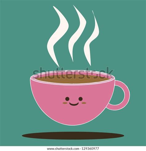 Smiling Coffee Cup Cute Cartoon Stock Vector Royalty Free 129360977