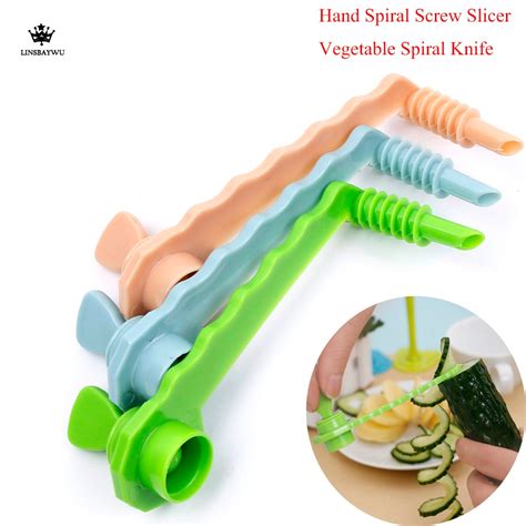 1pc Multi Function Manual Spiral Screw Slicer Plastic Pp Potato Carrot