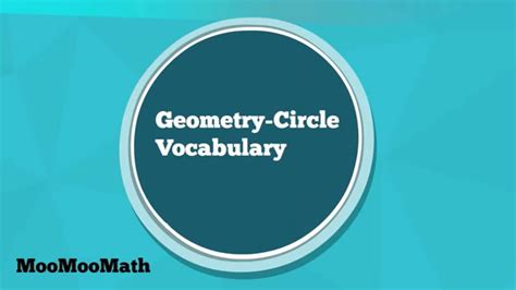 Circle Vocabulary Beginning Geometry Youtube