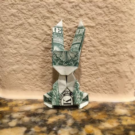 Money bunny on my block. Origami Money Bunny