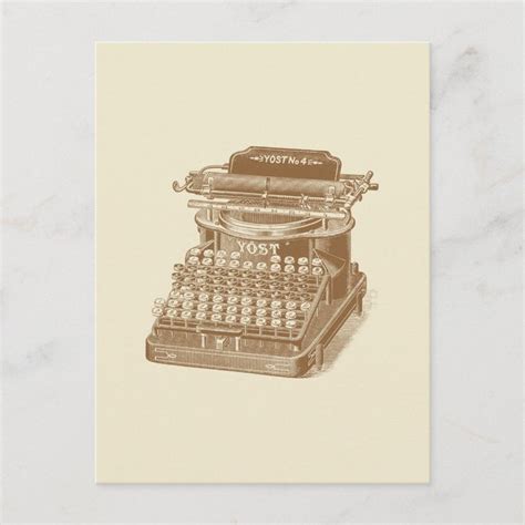Vintage Typewriter Brown Type Writting Machine Postcard Zazzle
