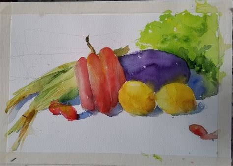 Lauras Watercolors Kitchen Table Still Life