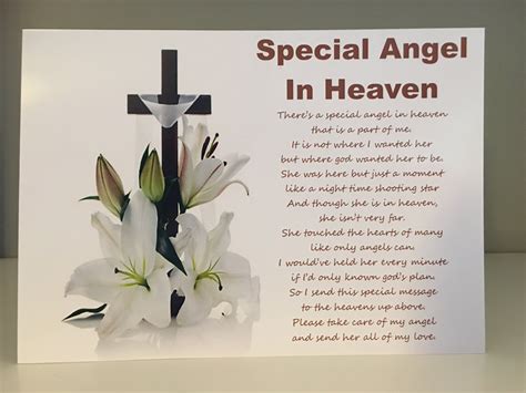 Special Angel In Heaven Crosslillies 7 X 5 Etsyde