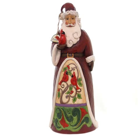 Jim Shore Santa Holding Cardinal Polyresin Christmas Statue Claus
